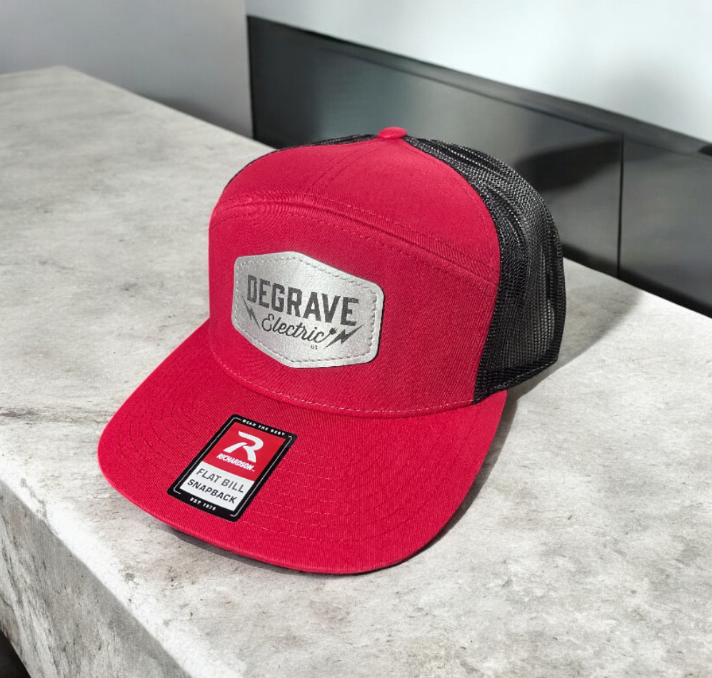 Custom branded trucker hat with laser-cut patch