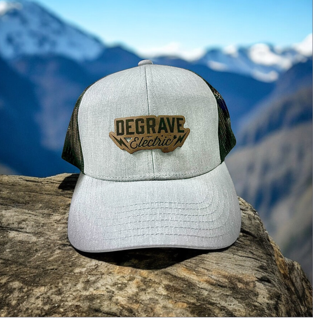 Branded trucker hat with mesh back